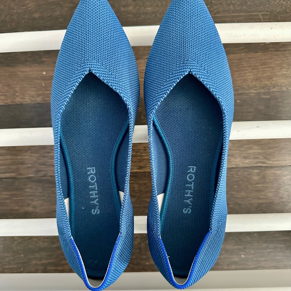 Rothy's Blue Pointed Flats